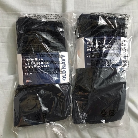 Old Navy High-Waisted Side-Pocket 7/8 Length Leggings, Navy Blue - Picture 8 of 8